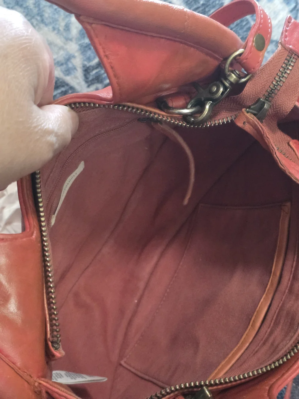 Antropologie Julien Leather  Crossbody Bag in Burnt Orange.